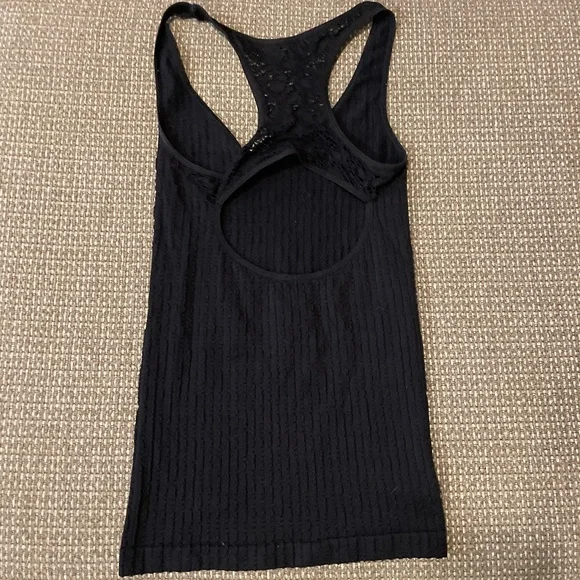 Intimately  Free People Black Ribbed Tank Open Back Size XS / S - Picture 2 of 6